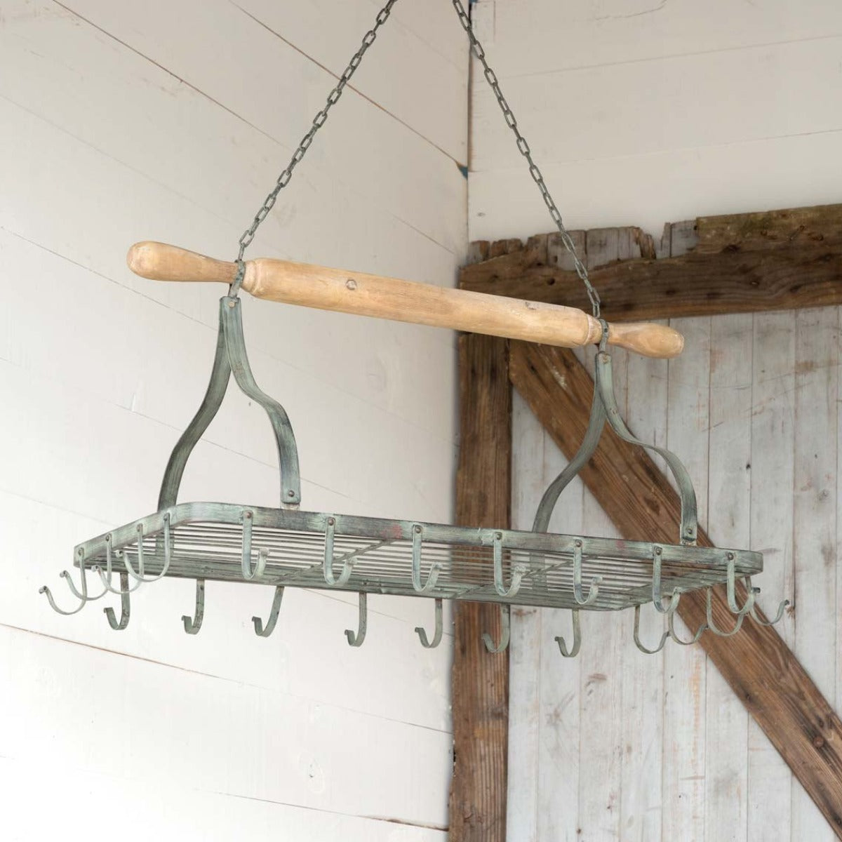 Hanging Rolling Pin Pot Rack-Iron Accents
