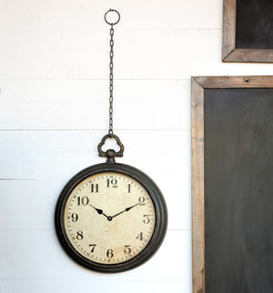 Pocket Watch Wall Clock-Iron Accents