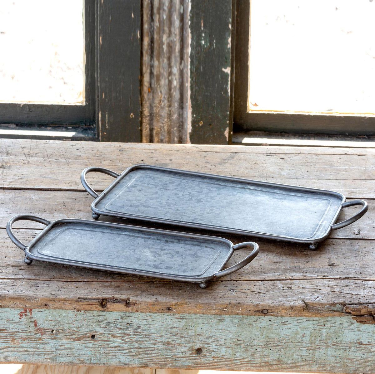 Rustic Galvanized Trays