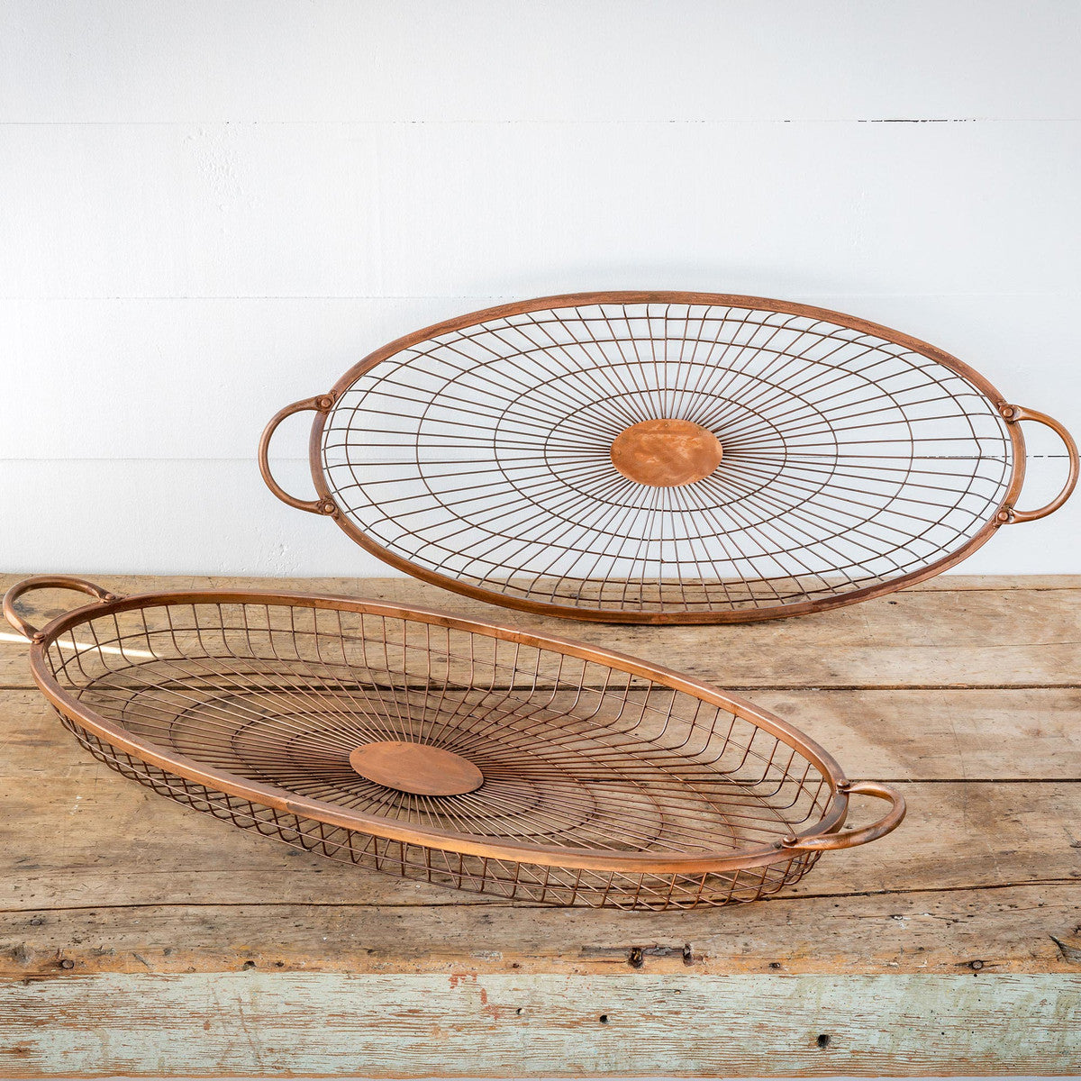 Wire Oblong Serving Trays-Iron Accents