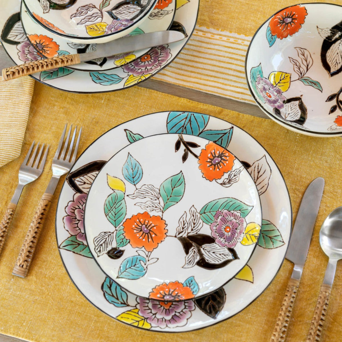 Poppy Garden Salad Plate (Set-4)