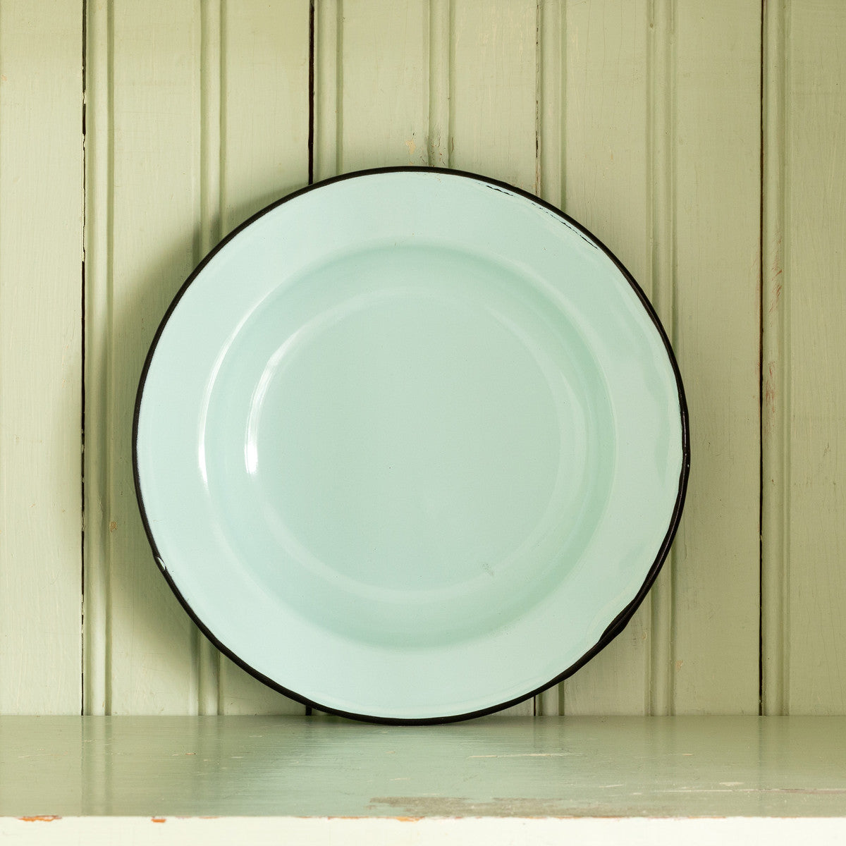 Enamelware Salad Plate-Iron Accents