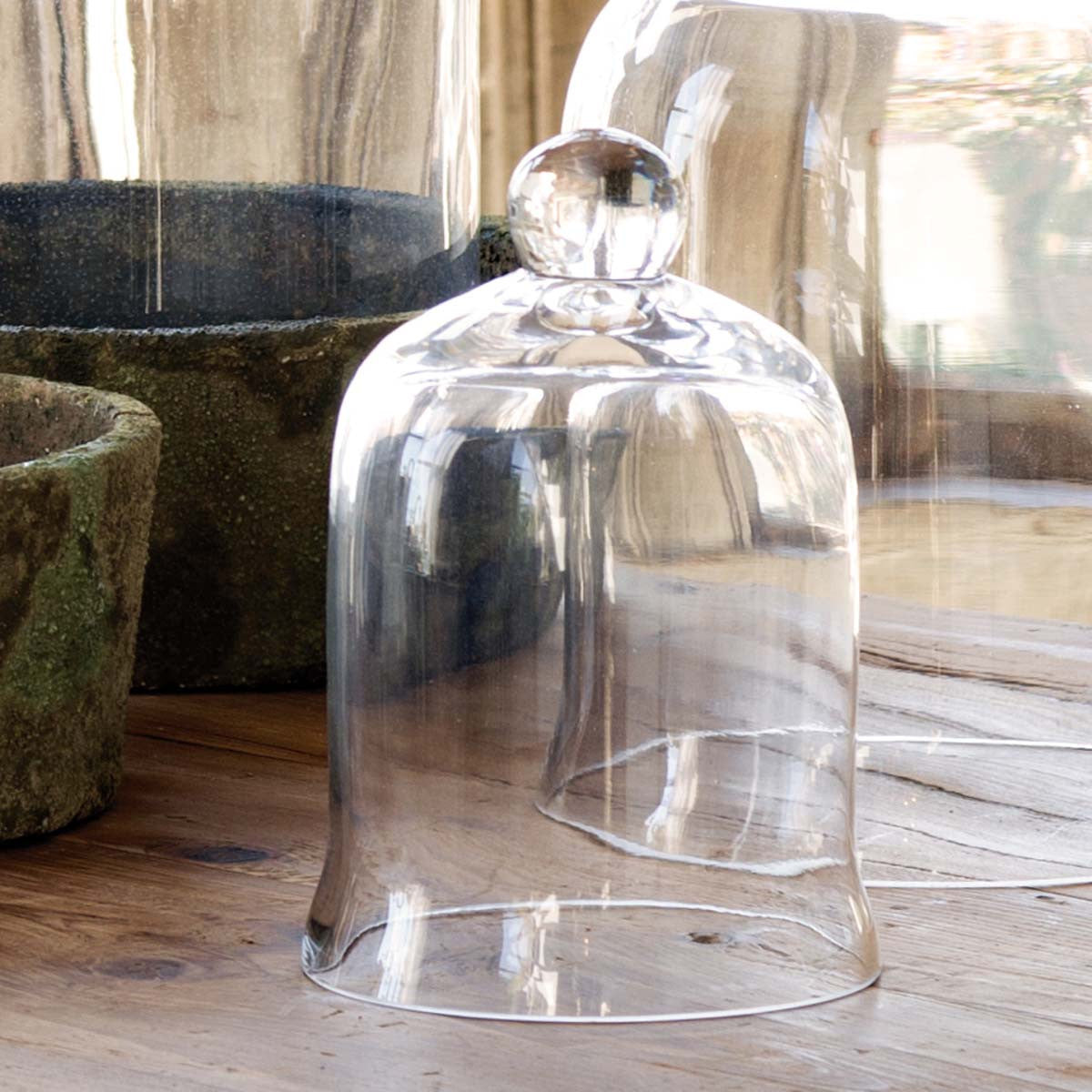 Glass Bell Cloche - Extra Large - Iron Accents