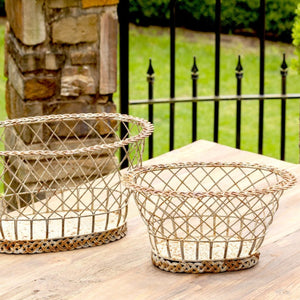 European Oval Wire Baskets (Set-2)-Iron Accents