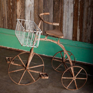 Vintage Tricycle Plant Stand-Iron Accents