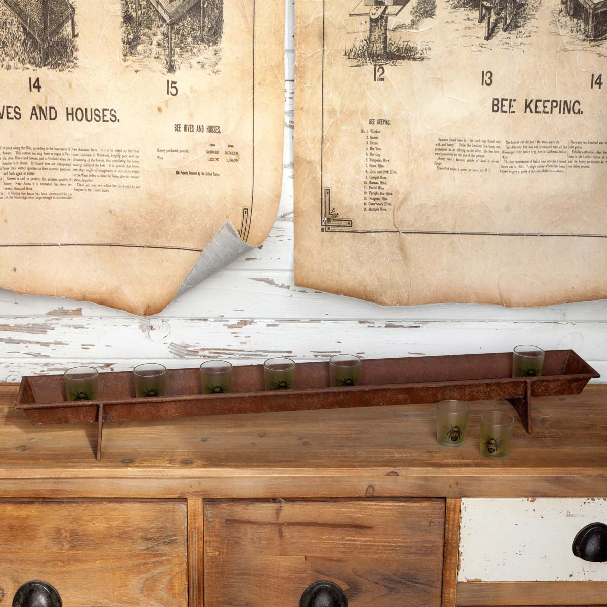 Chicken Feeder Centerpiece-Iron Accents