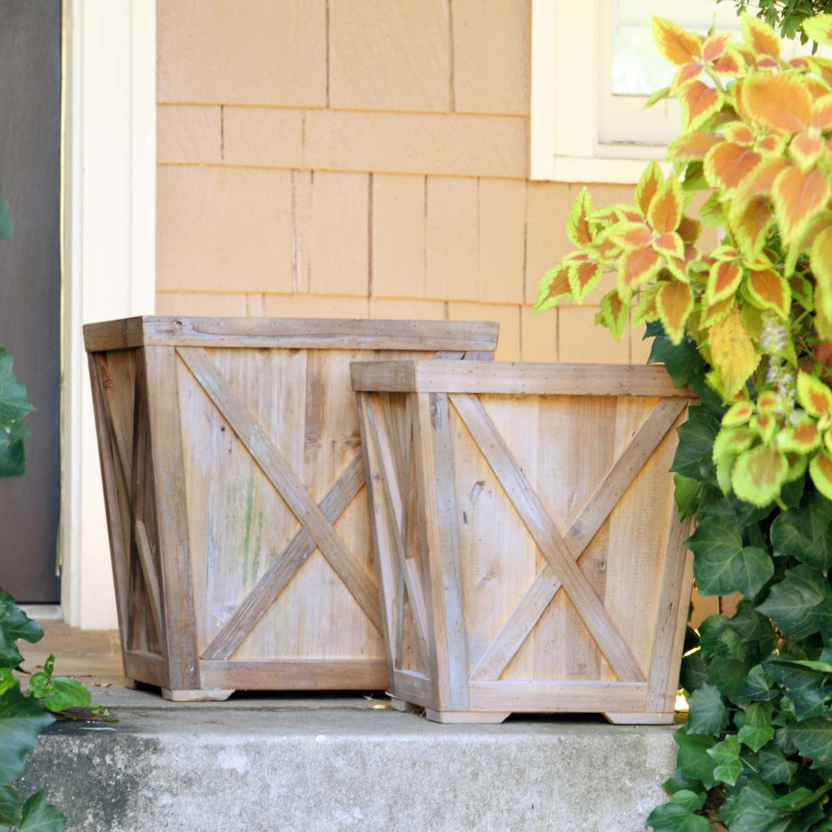 manhasset 2-piece iron pot planter set Estate Box Planters (Set-2)