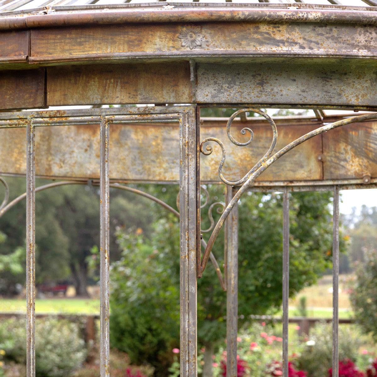 Aged Metal Gazebo-Iron Accents
