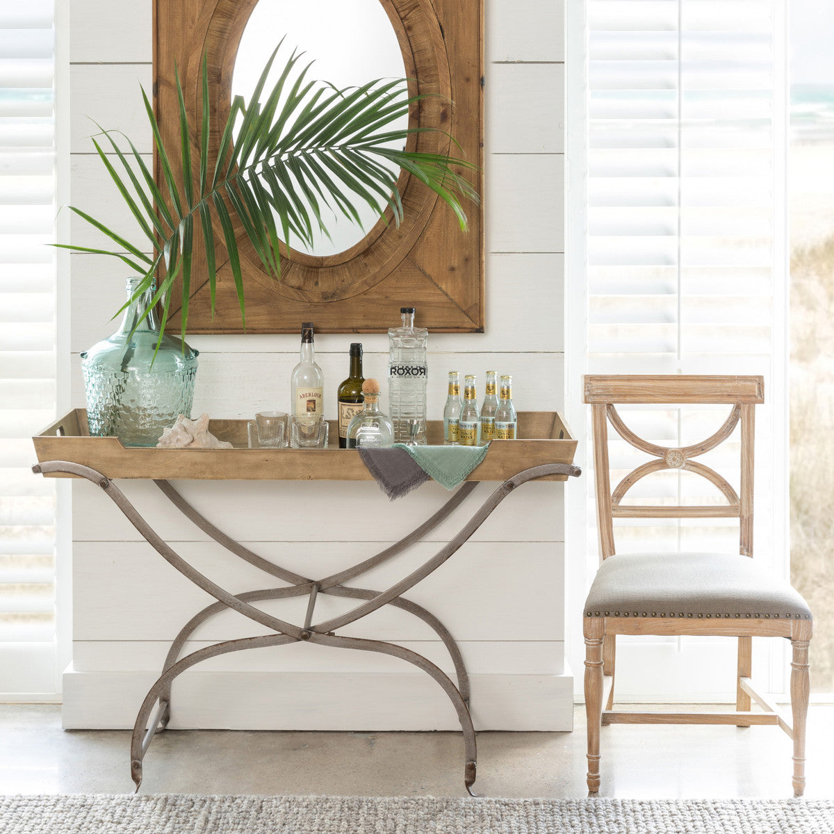 Planters Console Table-Iron Accents