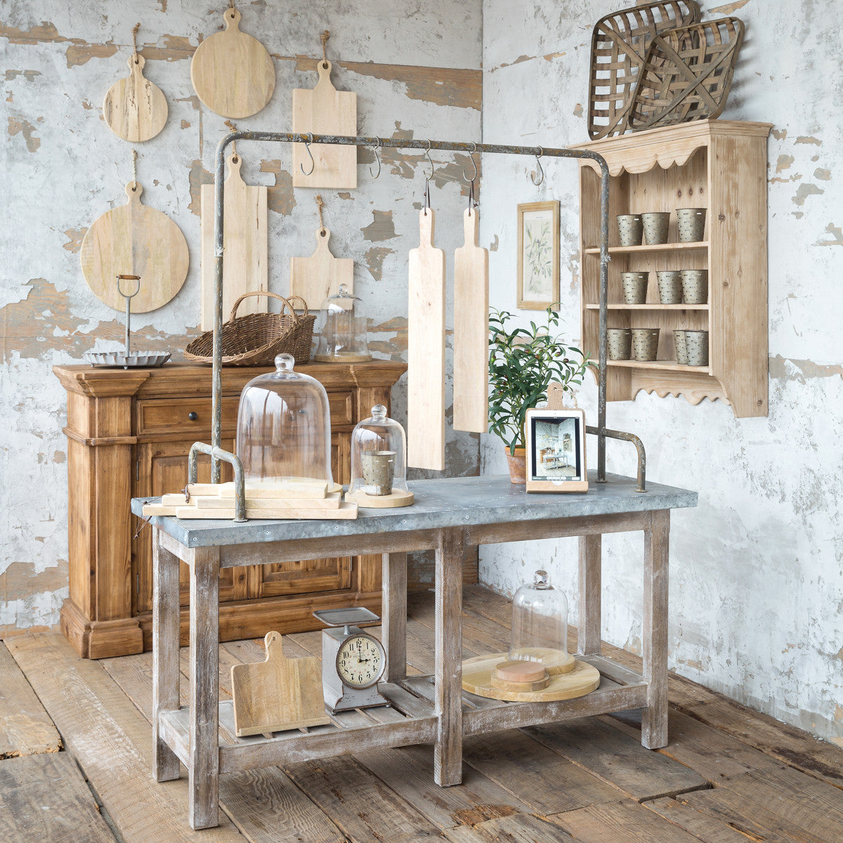 Farmers Market Stall Island-Iron Accents