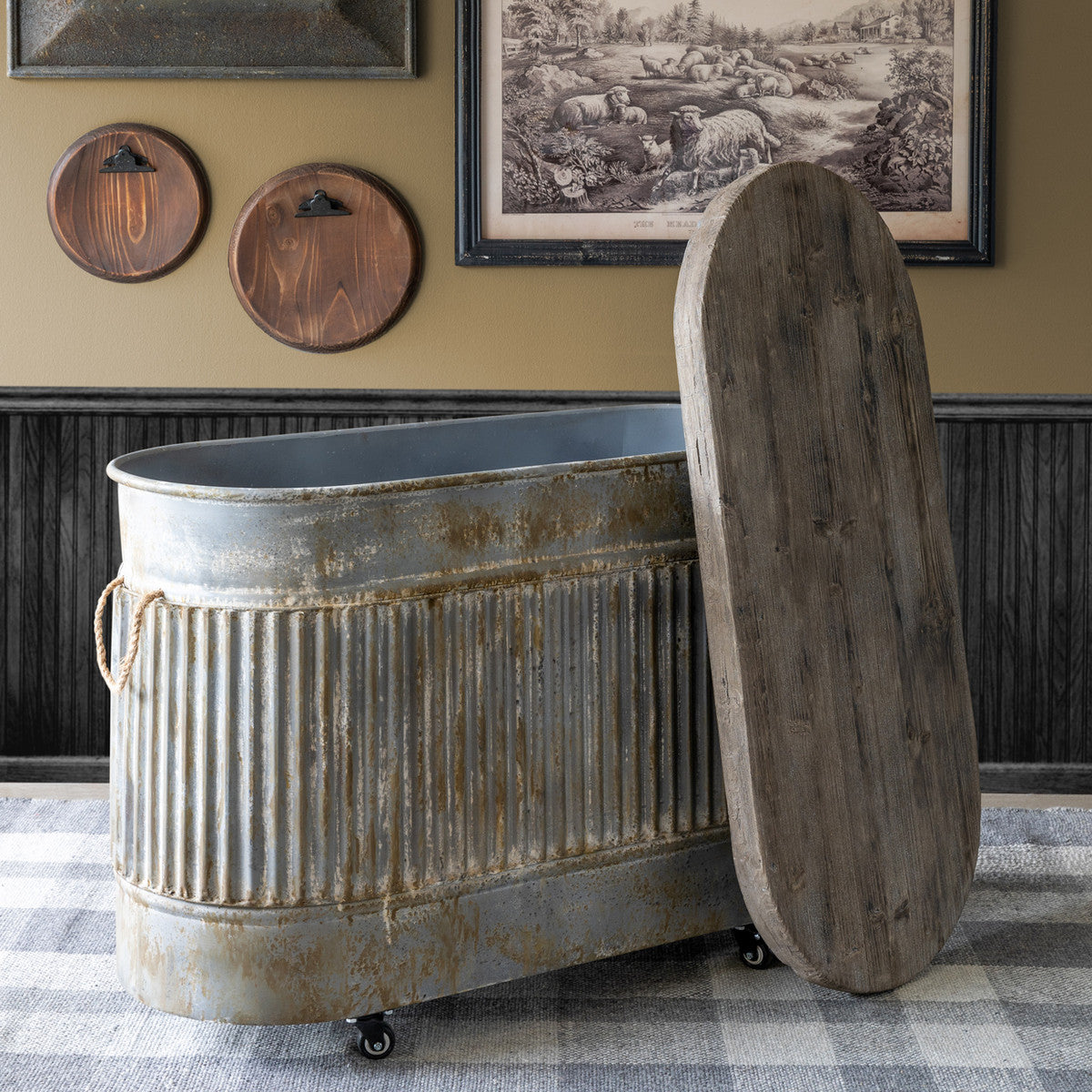 Watering Trough Console Table-Iron Accents