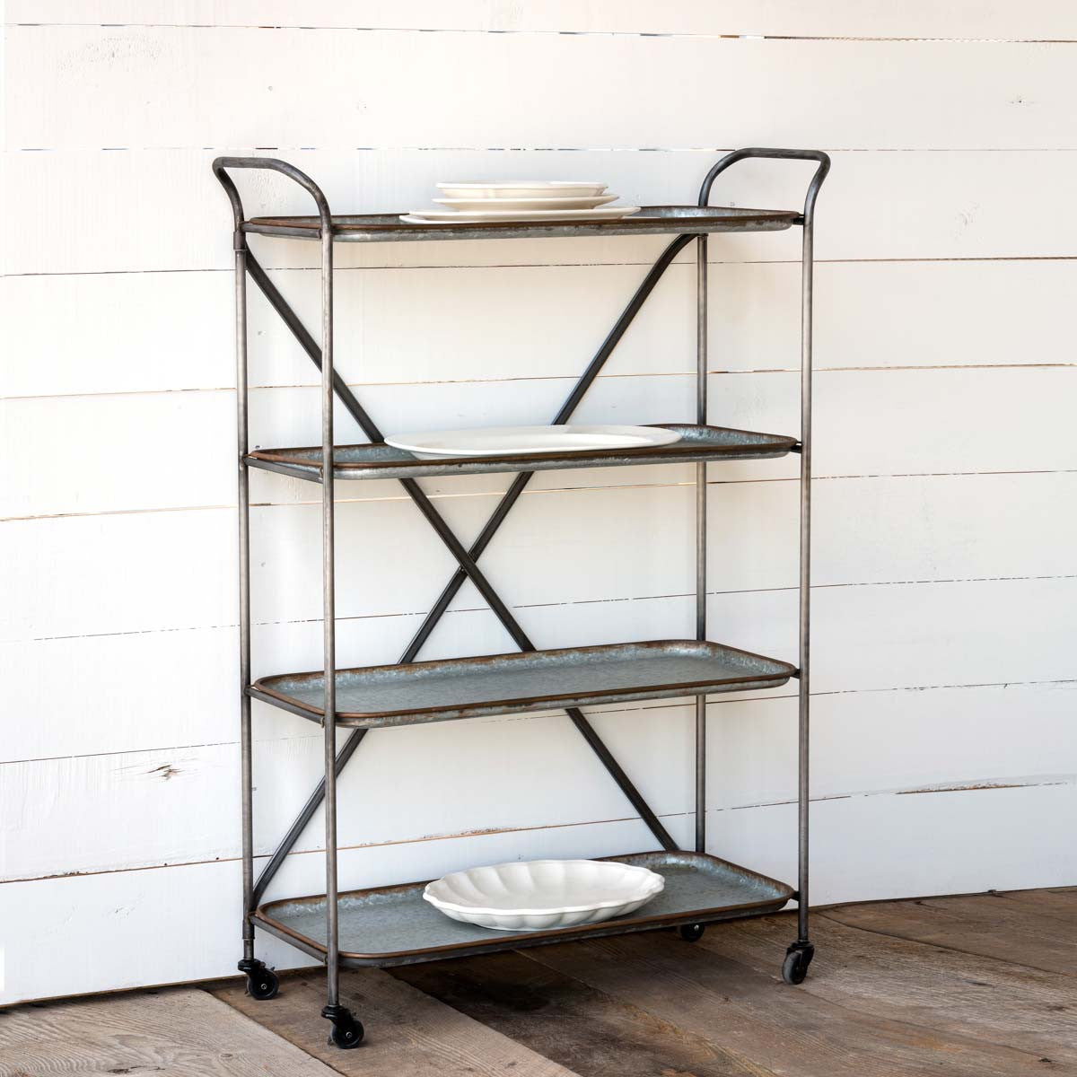 Metal Bakery Cart-Iron Accents