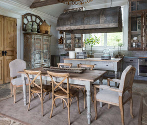 French Island With Old Elm Top-Iron Accents