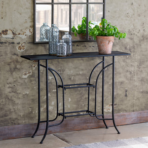 Vintage Hotel Lobby Console-Iron Accents
