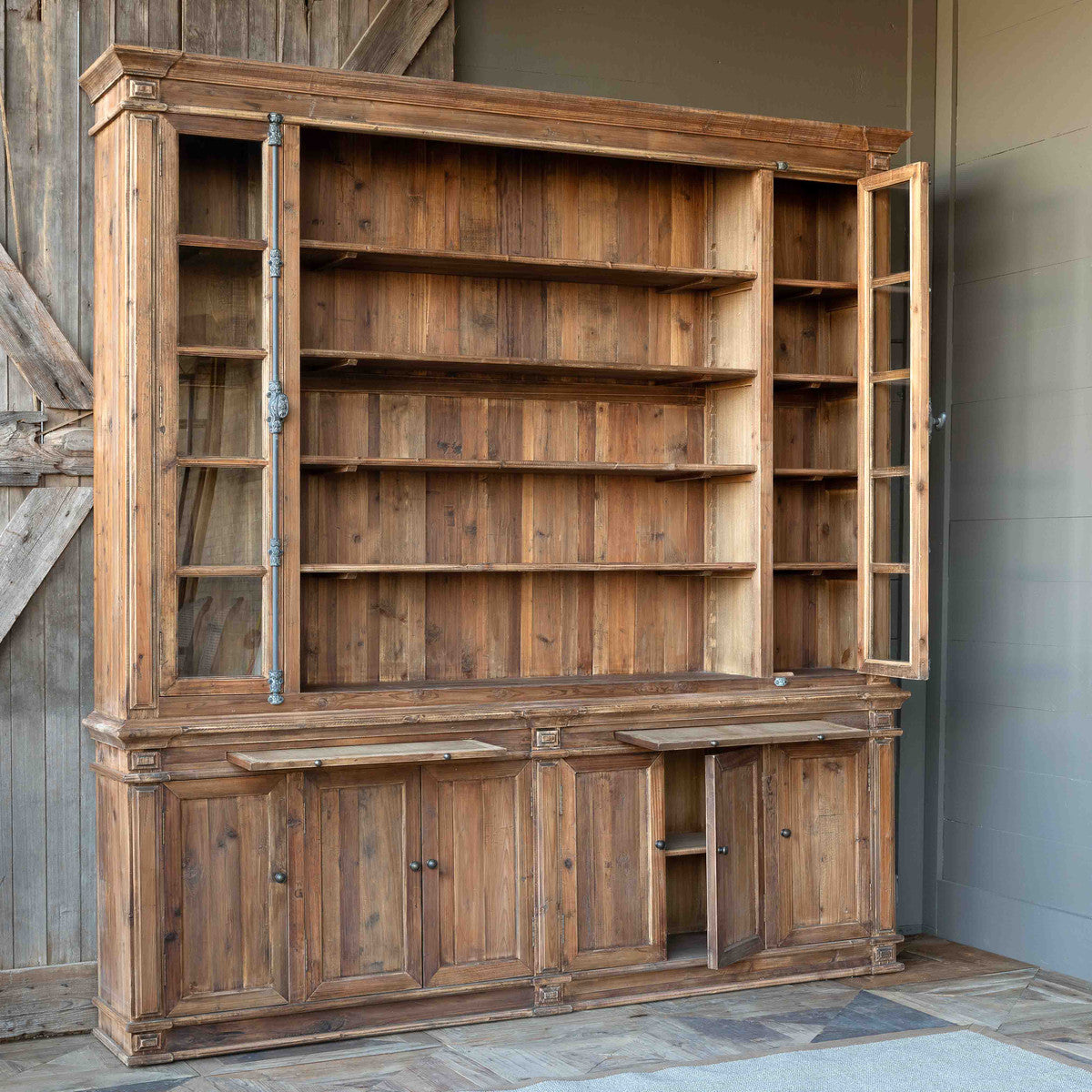 Old Pine Entertainment Cabinet-Iron Accents