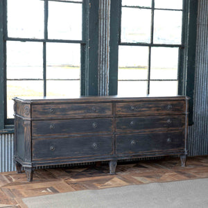 Painted Black Credenza-Iron Accents