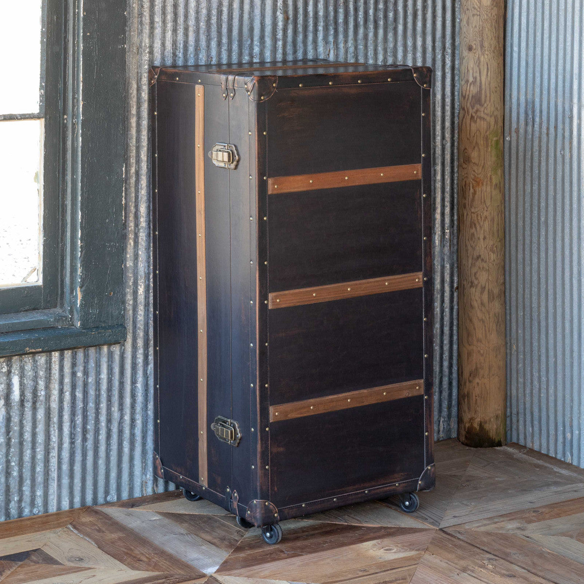 Traveler's Cocktail Trunk-Iron Accents