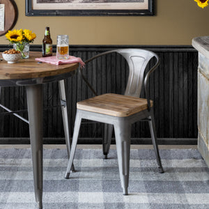Industrial Bistro Chair-Iron Accents