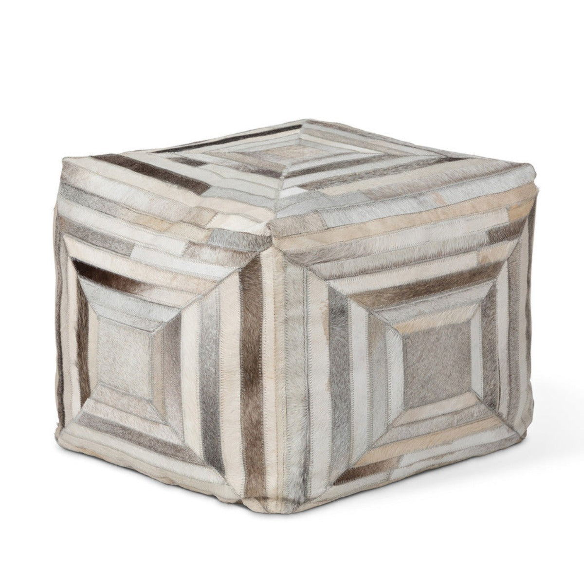 Taurus Hair-On Hide Pouf