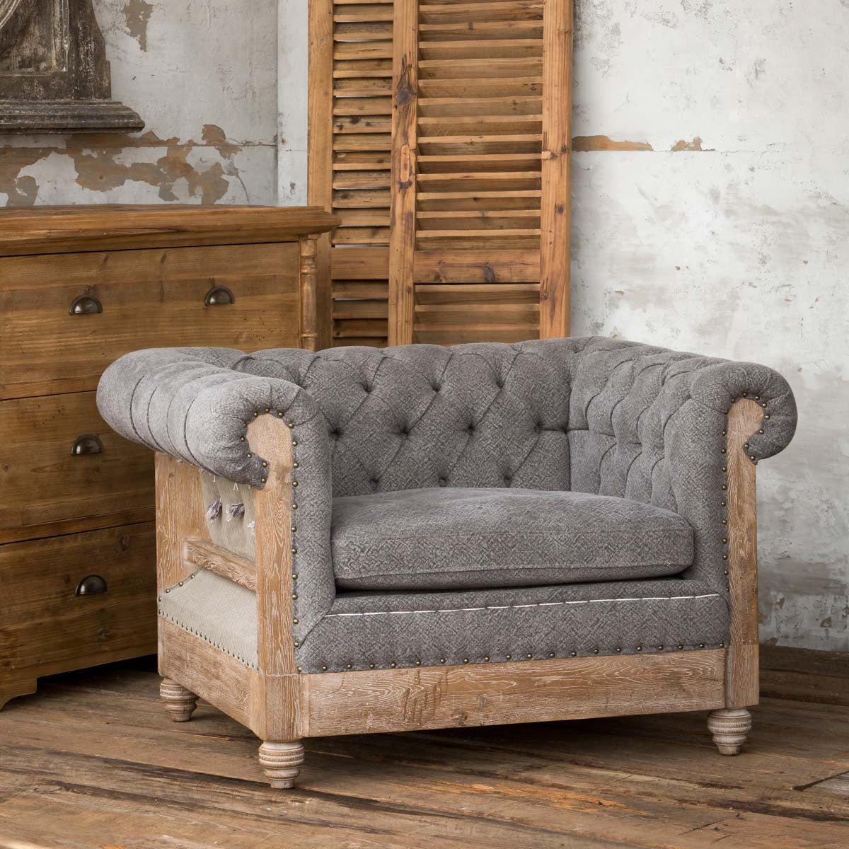 Capital Hotel Chesterfield Chair-Iron Accents