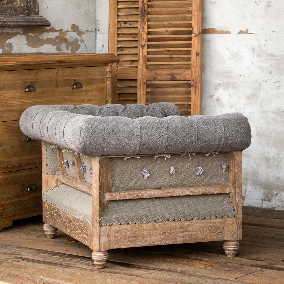 Capital Hotel Chesterfield Chair-Iron Accents