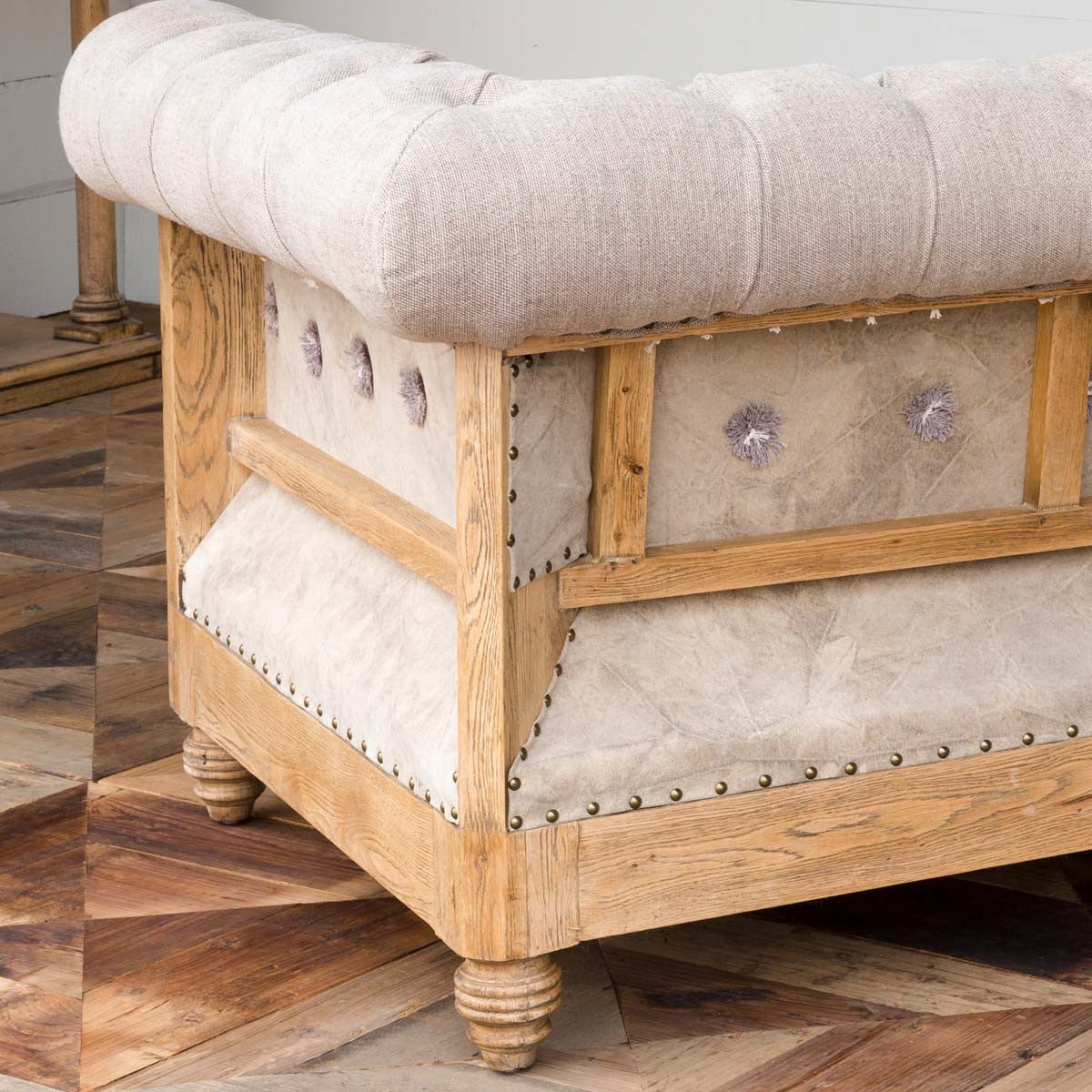 Hillcrest Tufted Chair-Iron Accents