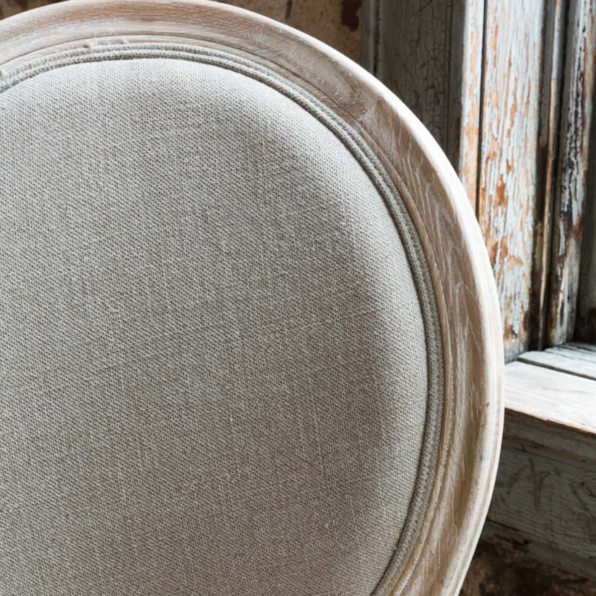 White Washed Dining Chair-Iron Accents