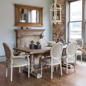 White Washed Dining Chair-Iron Accents