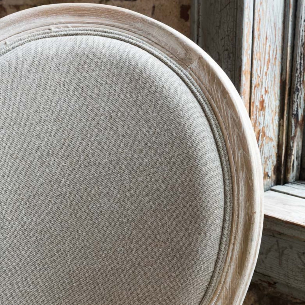 White Washed Arm Chair-Iron Accents