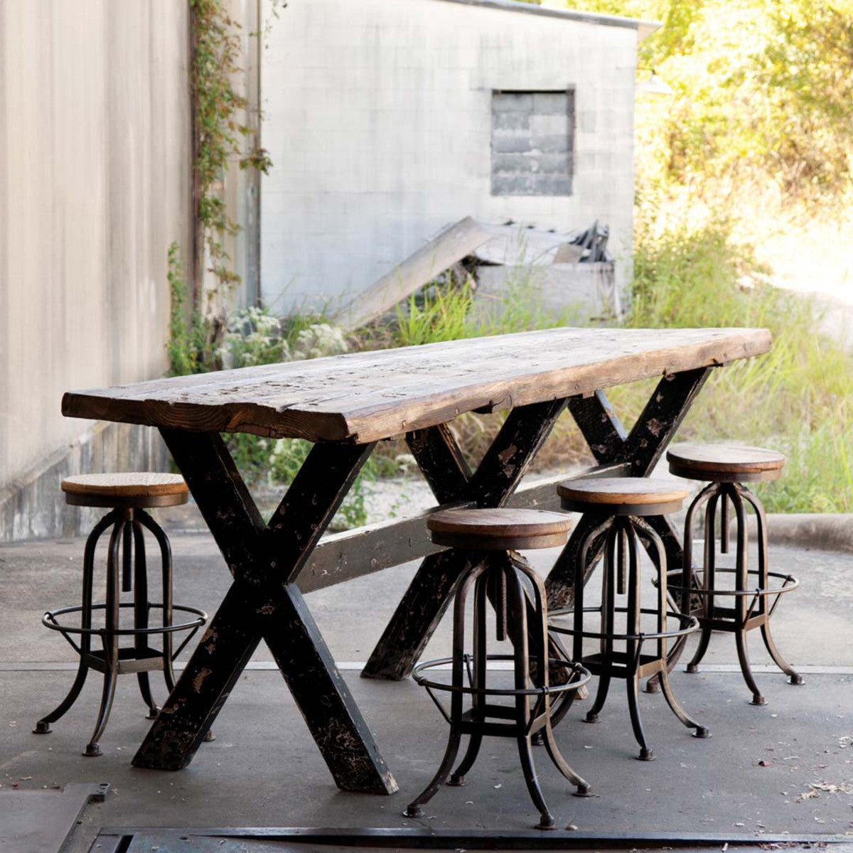 Adjustable Factory Stool-Iron Accents
