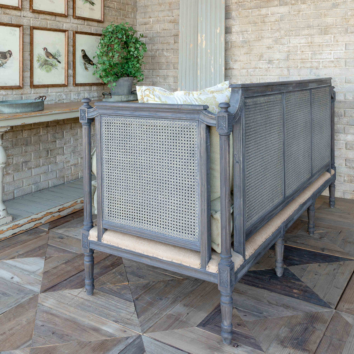 Cane Back Lounge-Iron Accents