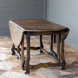 Gate Leg Dining Table-Iron Accents