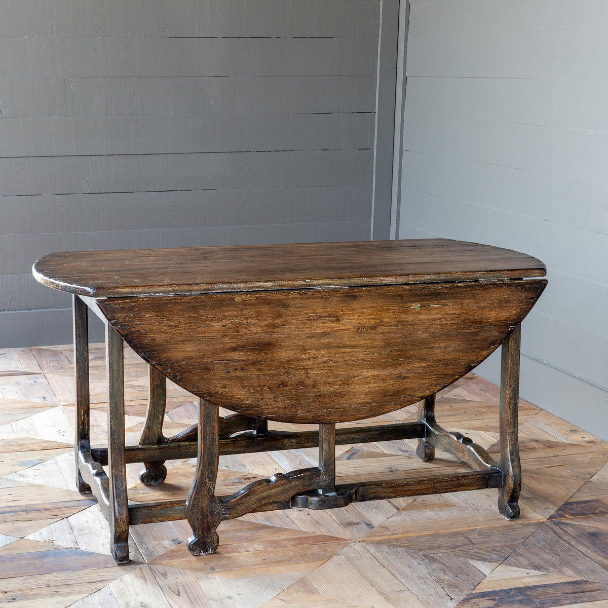 Gate Leg Dining Table-Iron Accents