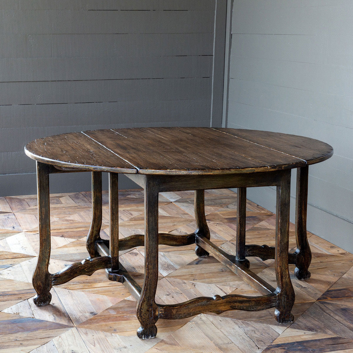Gate Leg Dining Table Iron Accents - Main Image
