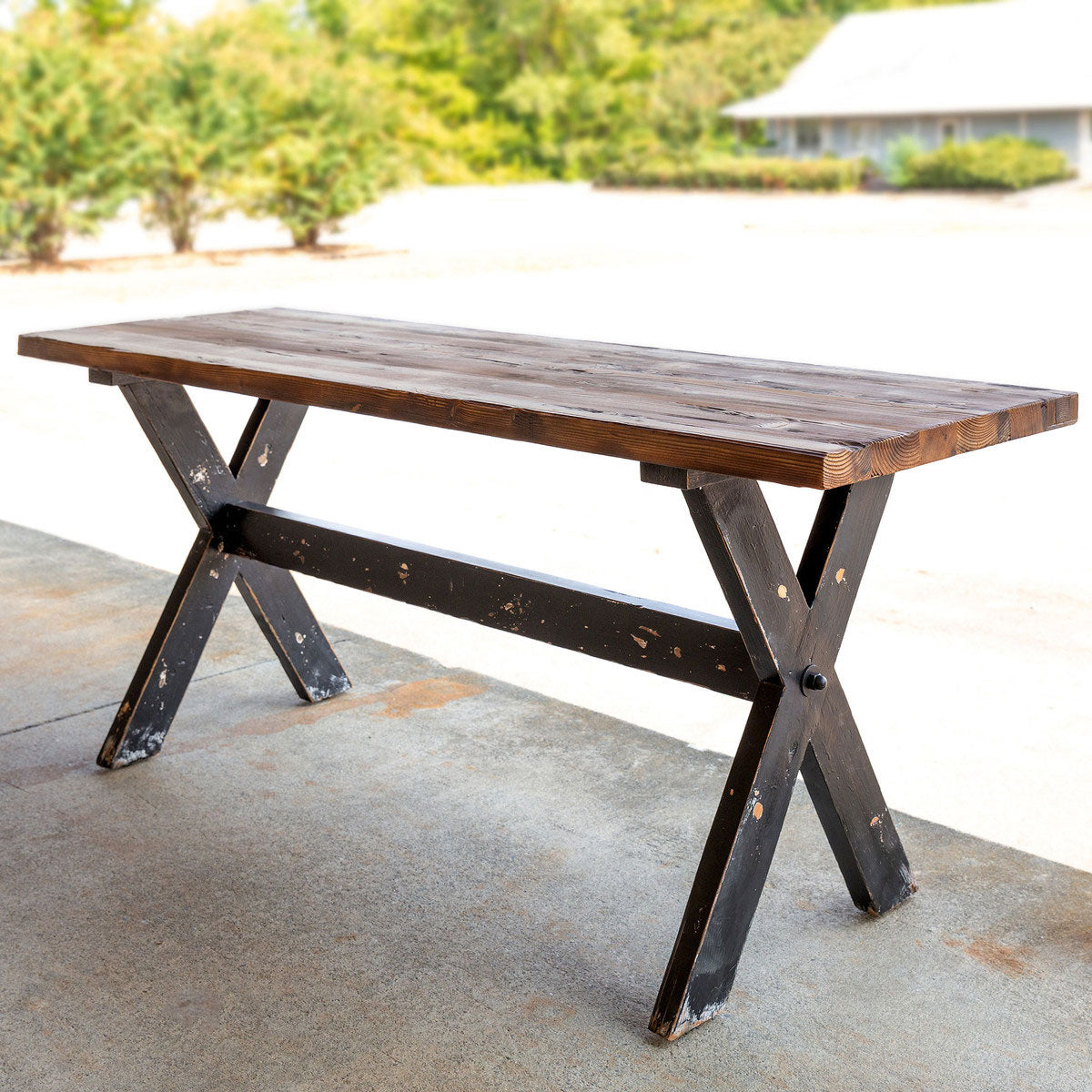 Roadhouse Dining Table-Iron Accents