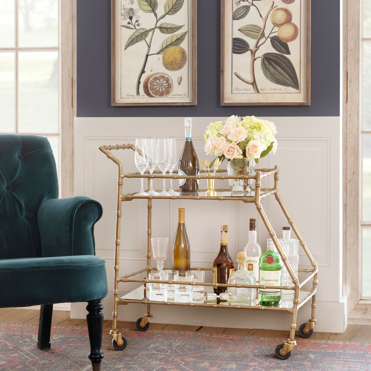 Catalina Serving Cart-Iron Accents