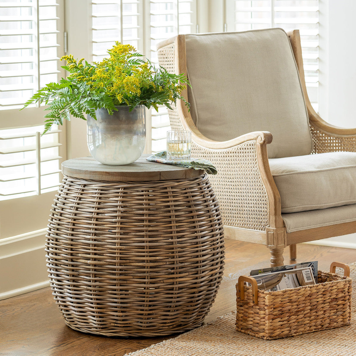 Rattan Side Table