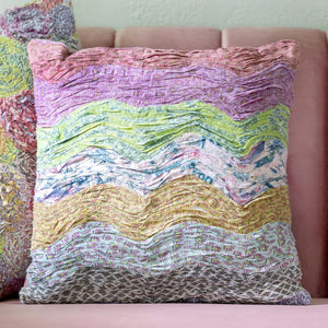 Handstitched Wave Pattern Pillow