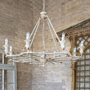 French Follie Chandelier-Iron Accents