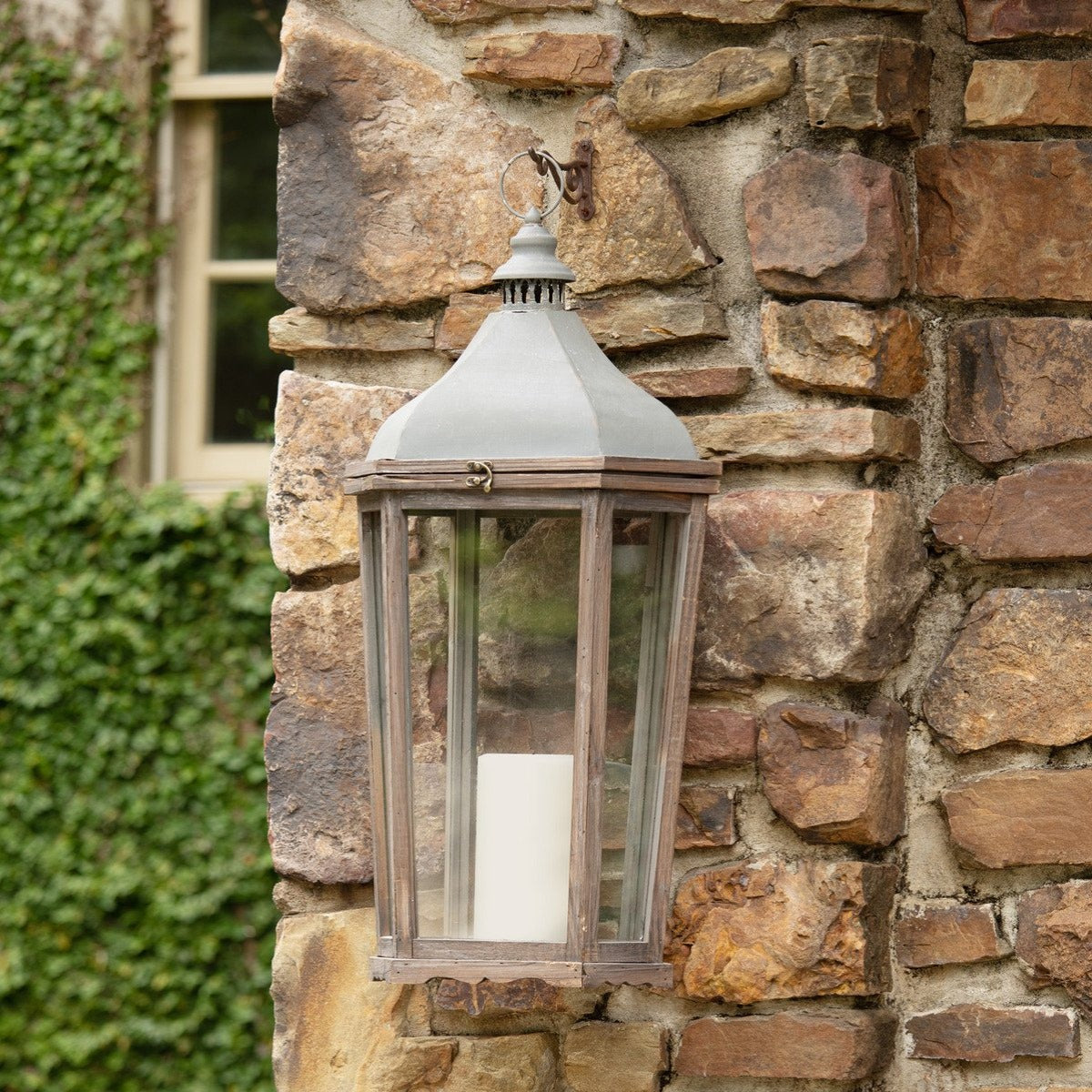 French Style Mantle Lantern-Iron Accents