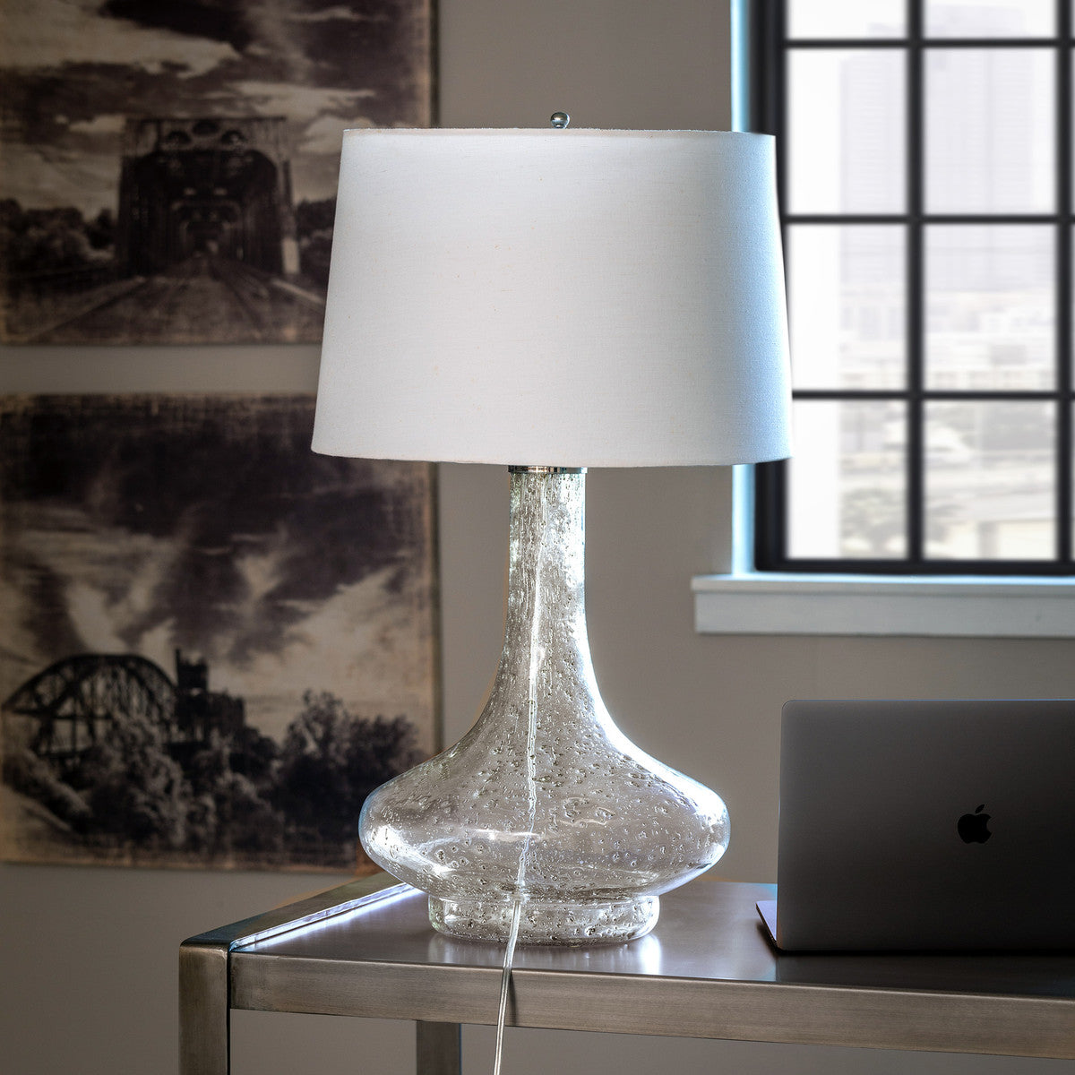 Seeded Glass Table Lamp
