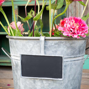 Flower Bucket Blackboard-Iron Accents