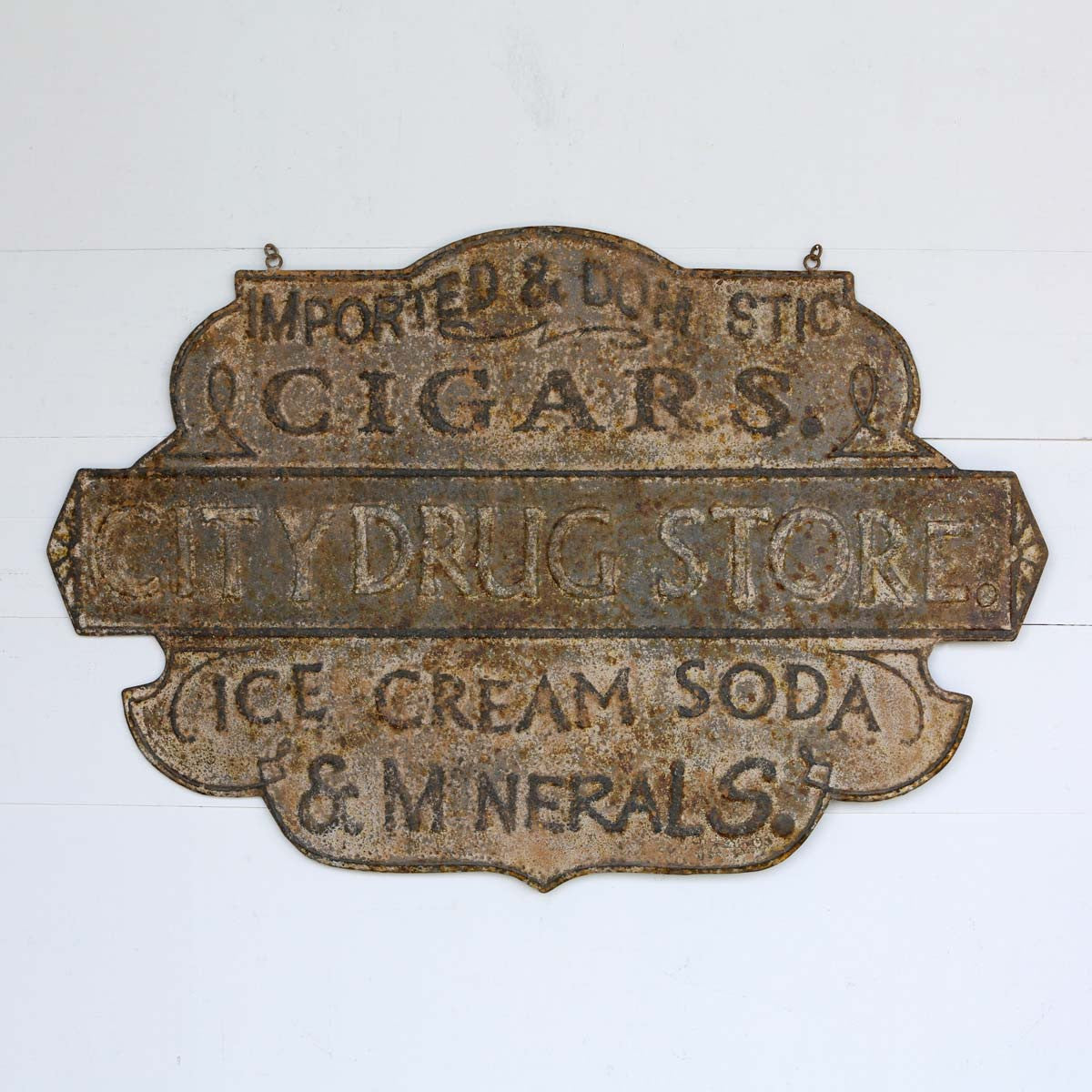 Metal Drug Store Sign-Iron Accents