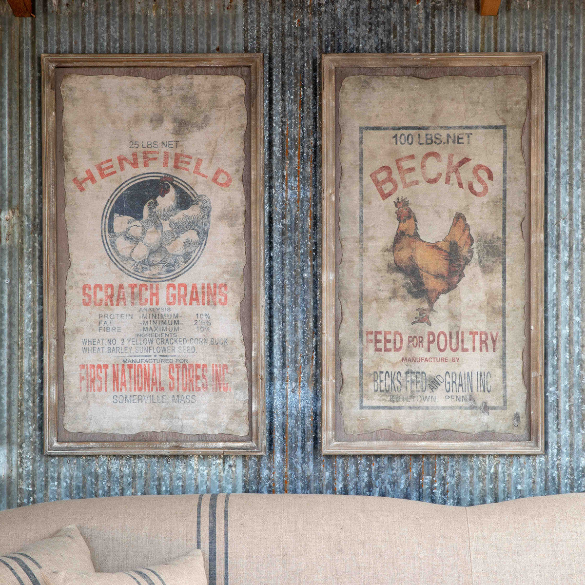 Framed Becks Poultry Signs-Iron Accents