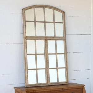 Industrial Metal Pane Mirror-Iron Accents