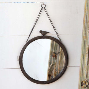 Hanging Round Bird Mirrors - Large
