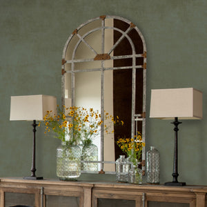 Arched Iron Mirror-Iron Accents