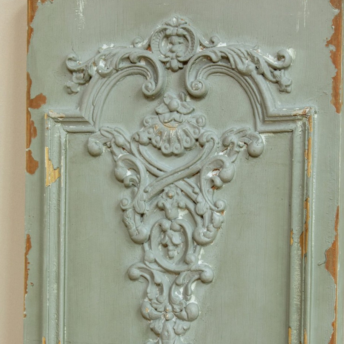 Aged Grey Wall Panel-Iron Accents