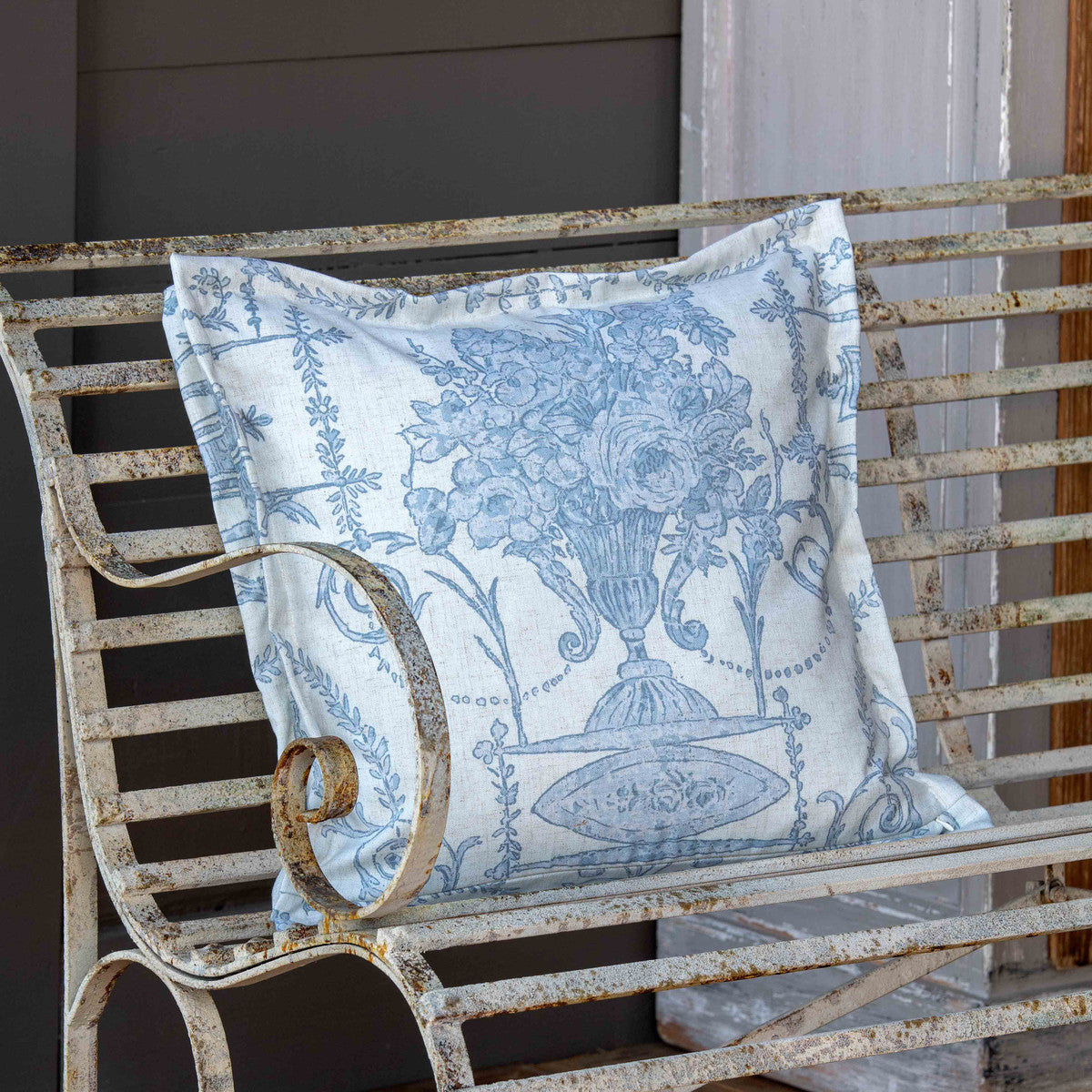 French Quarter Blue Pillow-Iron Accents