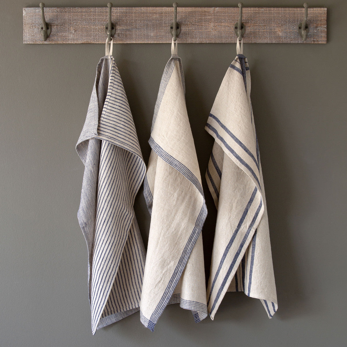 Blue Stripe Soft Linen Dish Towels